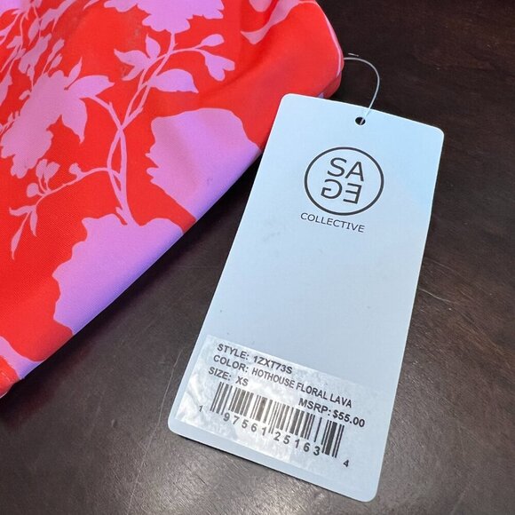 Sage Collective Bike Shorts & Crop Top Set Hothouse Lava Size XS - Picture 9 of 11